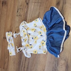 12 month baby girl summer 3 peice set